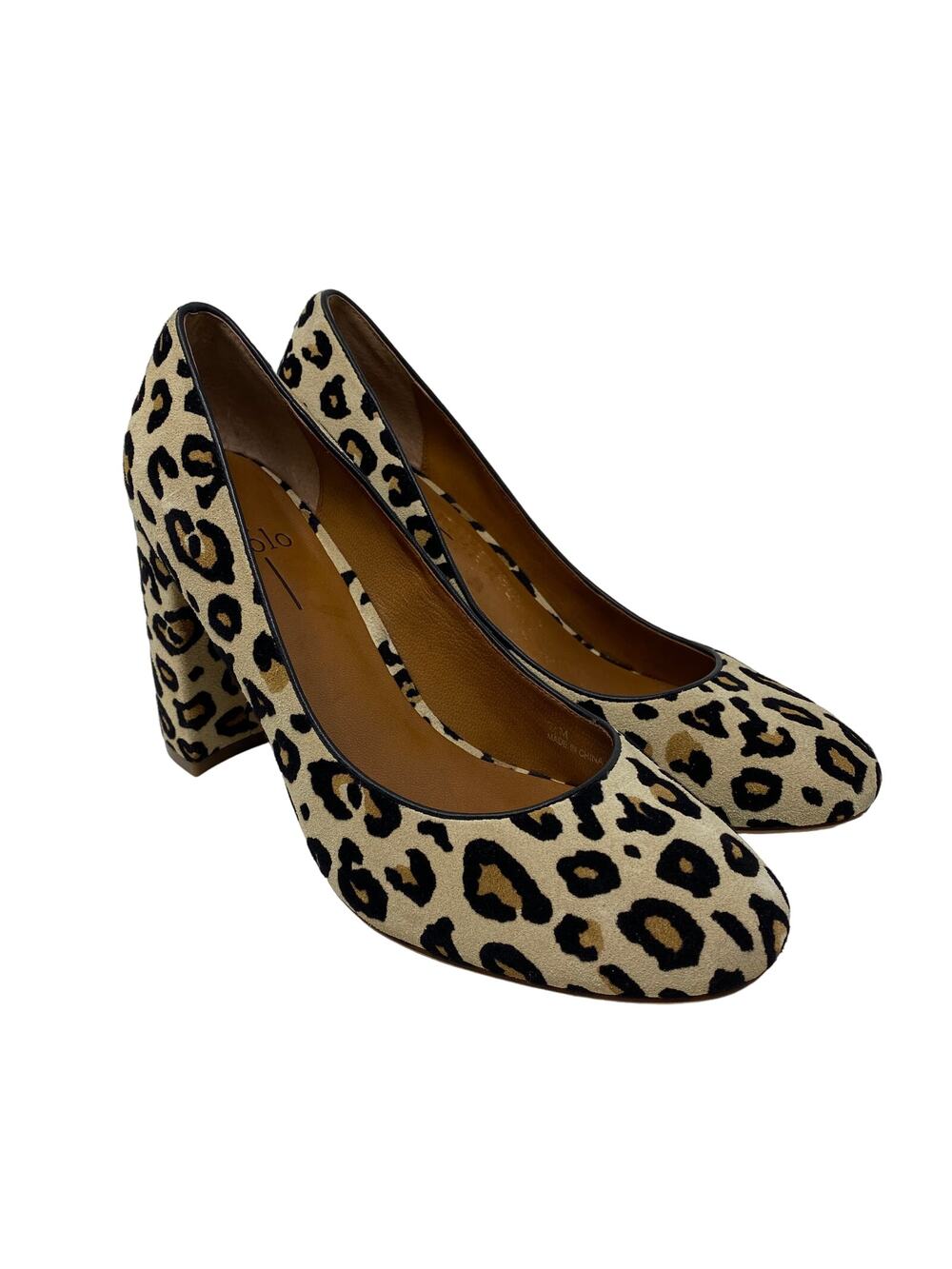 Linea Paolo Women's Size 7 Pumps Leopard Print Chunky Heels
